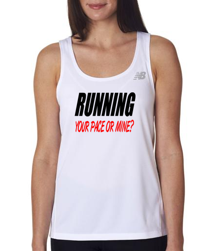 Running - Your Pace Or Mine - NB Ladies White Singlet